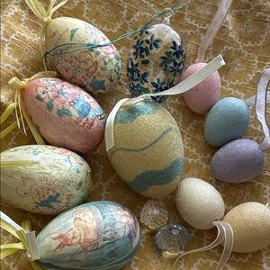lot of Easter egg ornaments